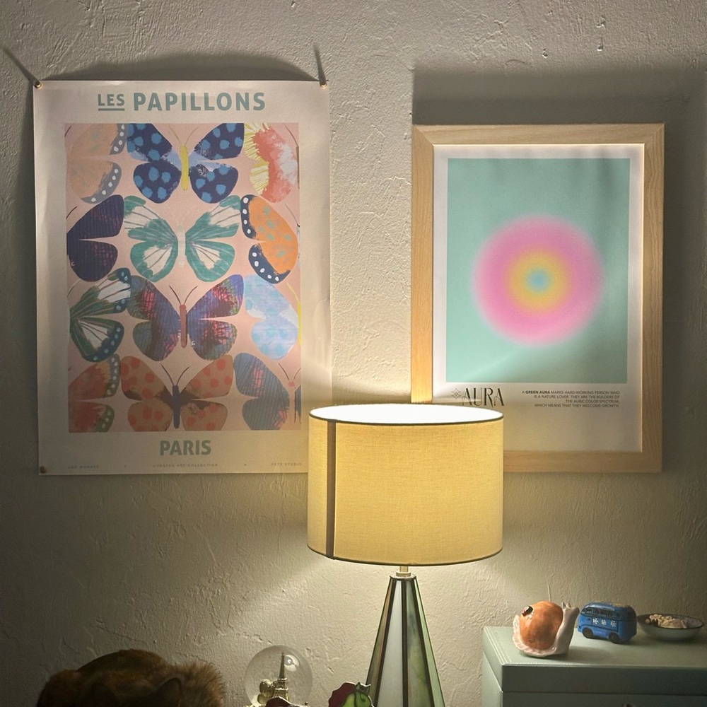 Urban Outfitters Blue and Pink Poster Art